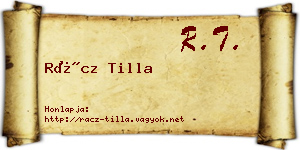Rácz Tilla névjegykártya