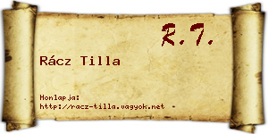 Rácz Tilla névjegykártya